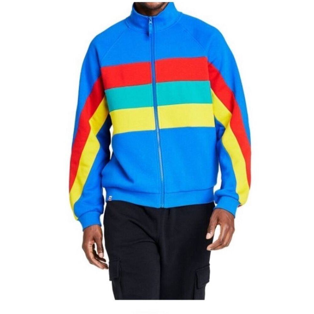 LEGO x Target Mens Blue Colorblock Striped Full Zip Track‎ Jacket Size Small